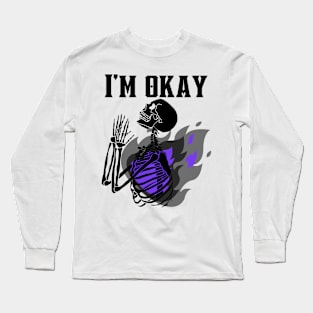 Skeleton being okay Long Sleeve T-Shirt